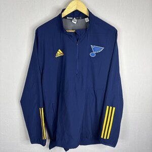 Adidas St.‎ Louis Blues Quarter Zip Pullover Navy Primegreen Men’s Large NHL